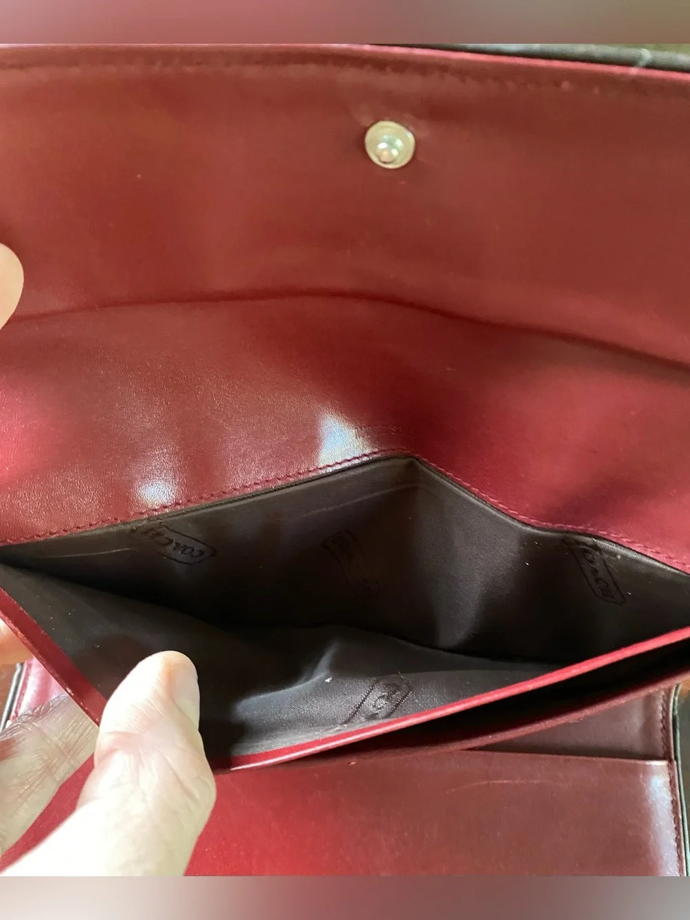 Coach Burgundy Leather Wallet Vintage with Matching Checkbook Cover
